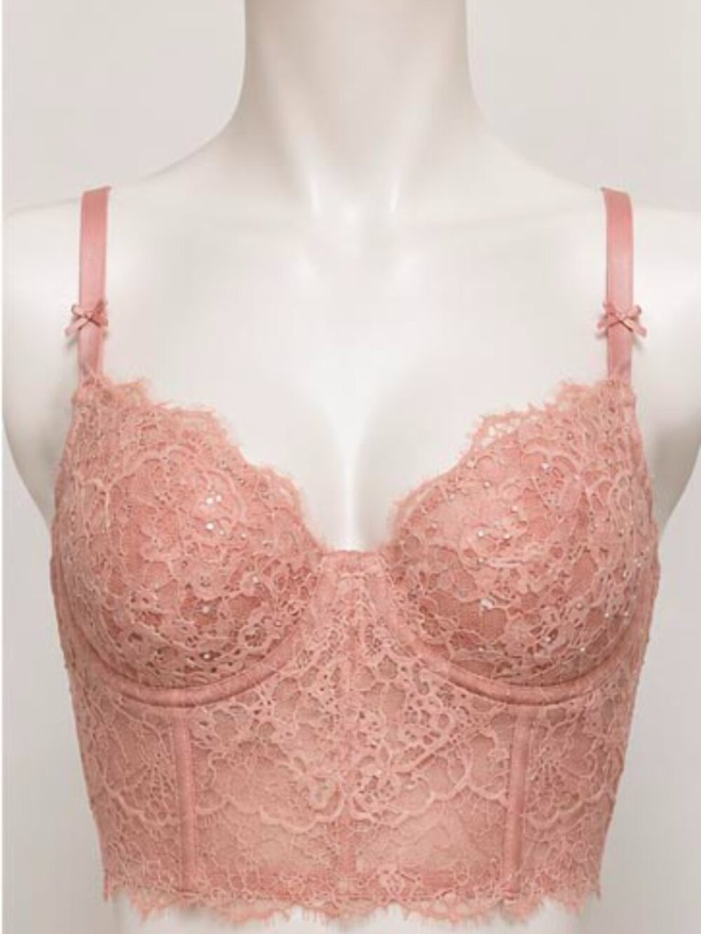 Victoria's Secret Lace Bralette | Blush Pink Rhinestone Underwire Bra| 32DD